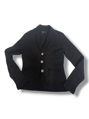 Boden Black wool Shawl-Collar Knit cardigan